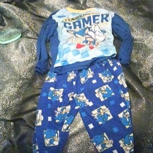 Kids sonic fuzzy pj's